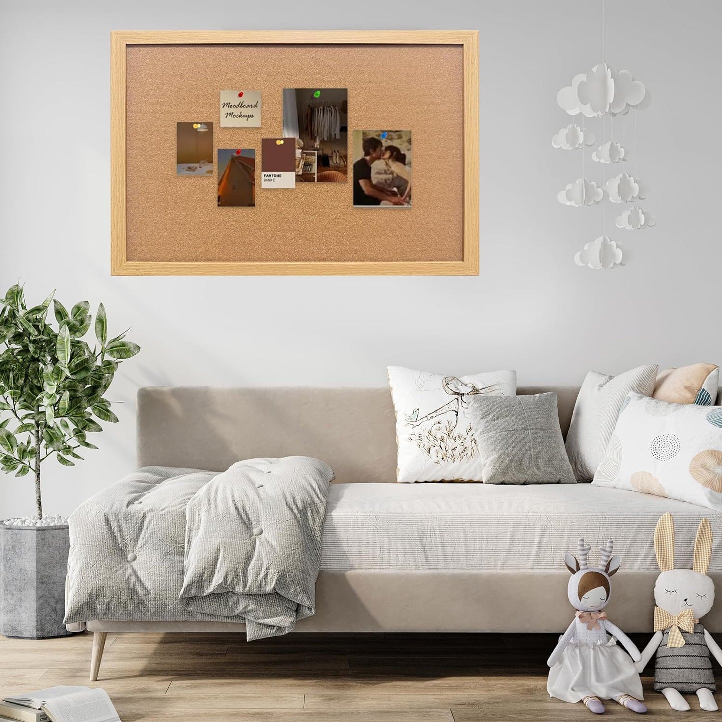 Cork Bulletin Board, 11x14 Inches Hanging Cork Board Wooden Framed with Pins for Wall, Dorm Room, Office, Home Decor – Natural Cork & Black Frame