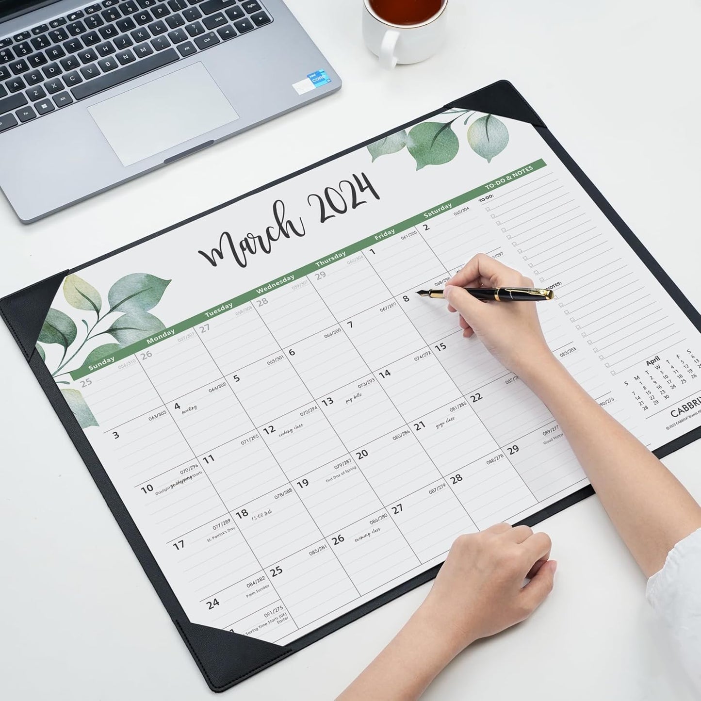 Large Desk Calendar 2026 with Desktop Mat, Cabbrix Desk Pad Calendar 22 x 17 Inch Covering January 2026 to June 2027, Desk Blotter Calendar 2026 for Home School and Office