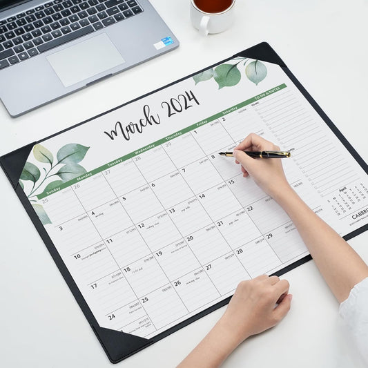 Large Desk Calendar 2026 with Desktop Mat, Cabbrix Desk Pad Calendar 22 x 17 Inch Covering January 2026 to June 2027, Desk Blotter Calendar 2026 for Home School and Office