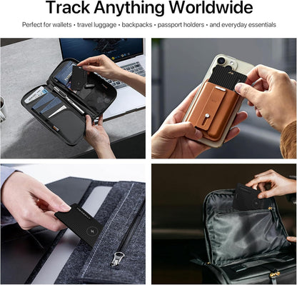 Wallet Tracker Card, Apple MFi Certified, Works with Apple Find My (iOS Only), Rechargeable Wireless Charging Slim Bluetooth Smart Tracking Card, Item Finder for Key, Passport, Luggage, Bag