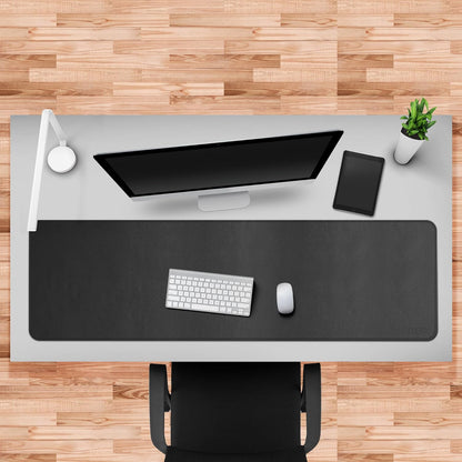 Cacoy 36" x 20" Leather Desk Mat for Home Office, Extra Large PU Leather Desk Pad Blotters, Waterproof Computer Keyboard Mat, Extended Gaming Mouse Pad, Desk Protector for Desktop and PC Laptop, Black