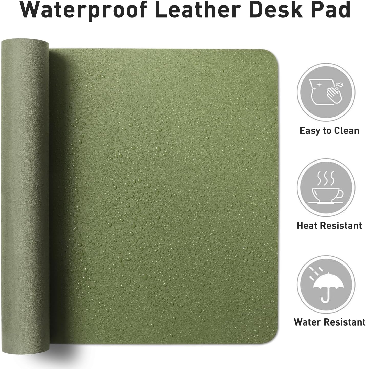 Aothia Leather Desk Pad Protector, Mouse Pad, Office Desk Mat, Non-Slip PU Leather Desk Blotter, Laptop Desk Pad, Waterproof Desk Writing Pad for Office and Home (Black,36" x 17") - Colors B