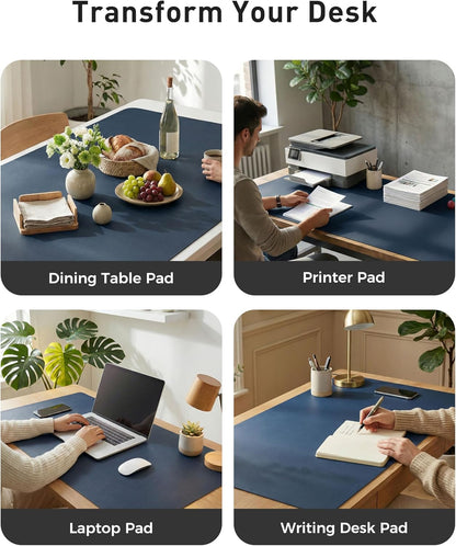 Aothia Non-Slip PU Leather Waterproof Laptop Desk Pad Protector, Blotter Mat, Writing and Mouse Pad for Office & Home, Beige, 23.6" x 13.7" - Colors A