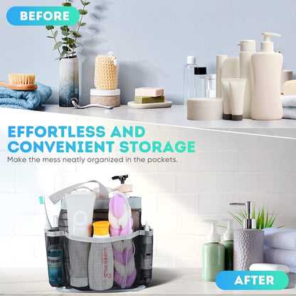 EUDELE Mesh Shower Caddy Portable for College Dorm Room Essentials, Shower Caddy Dorm with 8-Pocket Large Capacity for Beach, Swimming, Gym, Travel essentials