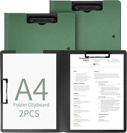 souG 4Pcs Clipboard Foldable,360°Cover Folder Clipboard Plastic Clipboards with Double Low Profile Clip,File Folder Storag Clipboards for A3 A4 Paper, Clip Boards for Office School Supplies (4 Colors)