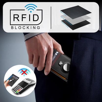 Slim Minimalist Front Pocket Air Tag Wallet, RFID Blocking Card Holder Wallet with Airtag Holder