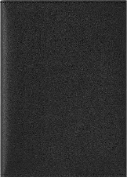 Maruman Mnemosyne Lined Notebook- Vertical A5, 5.83" x 8.27", 70 Sheets / 140 Pages, 7mm College Ruled With Center Line Journal, Perforated Pages & Wire-Bound to Lay Flat, Black, Made in Japan - Colors B