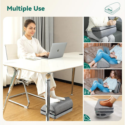 Snailax Heated Foot Rest Under Desk at Work, FSA Eligble Desk Foot Stool with Heat & Vibration Massage, Adjustable Height, 2 Heat Levels Foot Warmer Feet Heater for Office Chair, Gaming Home Use