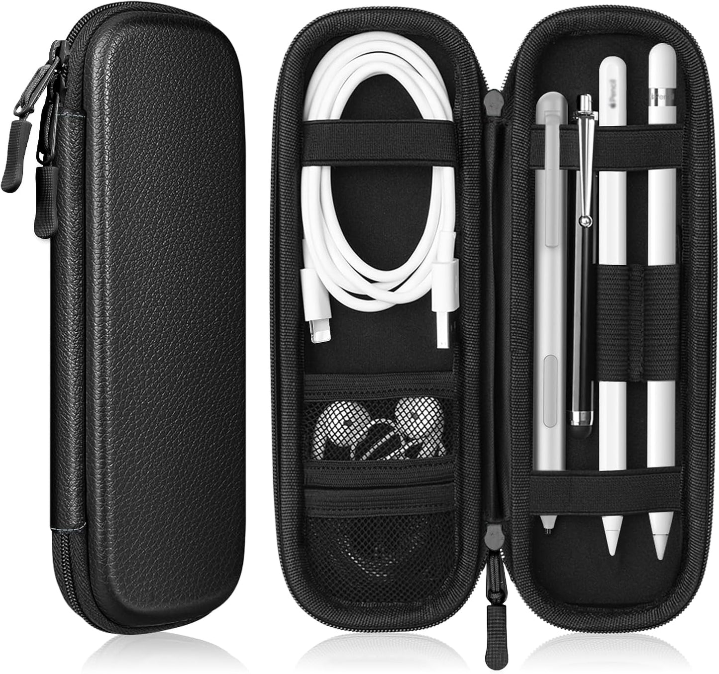 Fintie Holder Case for Apple Pencil Pro, Apple Pencil (USB-C / 1st / 2nd Generation), PU Leather Carrying Bag Sleeve Compatible with Pen, USB Cable, Samsung Stylus, Lilac Marble
