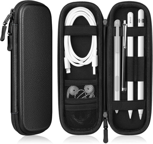 Fintie Holder Case for Apple Pencil Pro, Apple Pencil (USB-C / 1st / 2nd Generation), PU Leather Carrying Bag Sleeve Compatible with Pen, USB Cable, Samsung Stylus, Lilac Marble