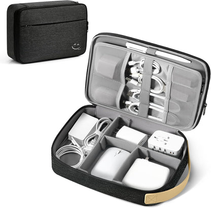 Travelkin Cord Organizer Travel, Electronic Organizer Travel Case, Cable Organizer Bag For Cords,Chargers Phone, Sd Card,Usbs (Black)