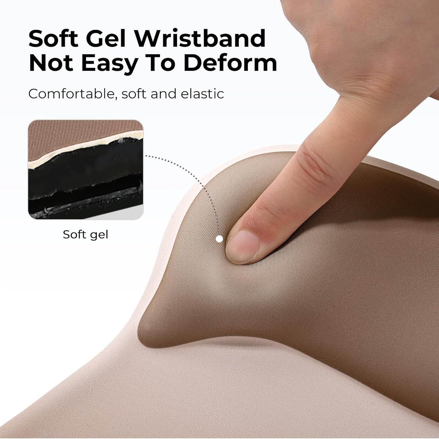 EooCoo Ergonomic Mouse Pad with Gel Wrist Rest Support, Middle Concave Design for Natural Wrist Alignment, Non-Slip Base Mousepad for Laptop, Computer, Office Desk Accessories, Carpal Tunnel Syndrome