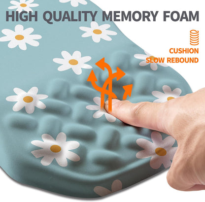 Ergonomic Slope Mouse Pad Wrist Support, Wrist Rest Mousepad for Carpal Tunnel Pain Relief with Massage Bulge and Slow Rebound Memory Foam (12x8 inch, Black)