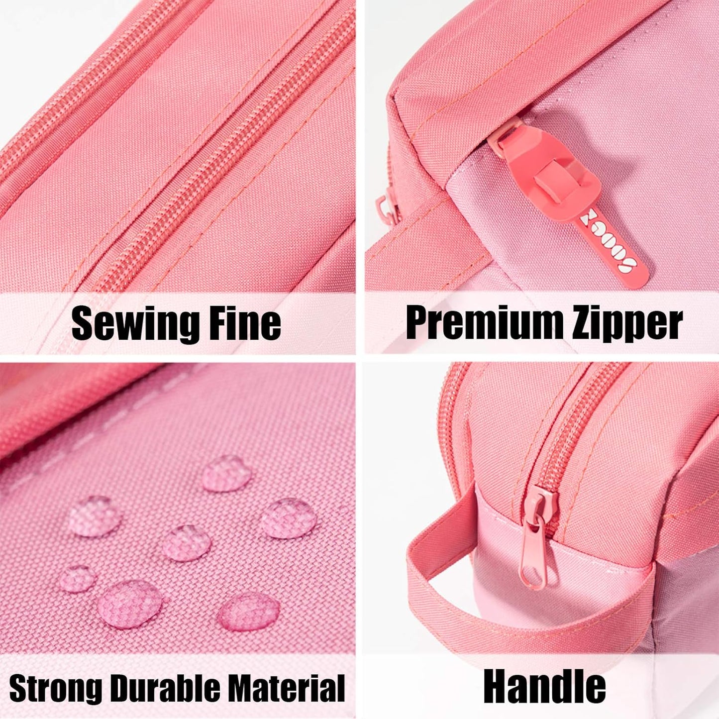 Sooez Original High Capacity Pencil Case, Big Pencil Bag Pouch Box Organizer Pen Case, Aesthetic Supply for Girls Adults, Portable Journaling Supplies with Easy Grip Handle & Loop, Mint Green