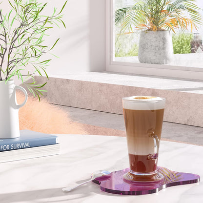Acrylic Coaster Decorative Plates, Irregular Bar Drink Coaster, Clear Cloud Shape Coffee Cup Coaster, Perfect for Tabletop Protection and Accessories Display.(Gold)