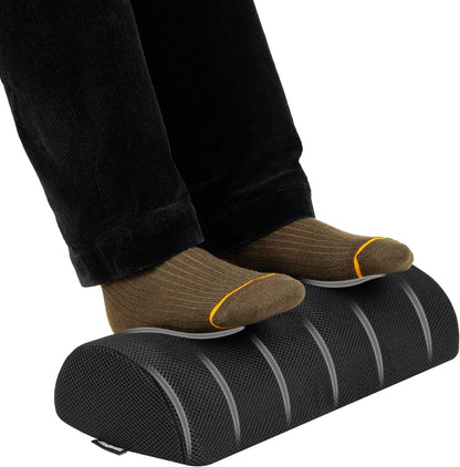Mind Reader Air-Cloud Memory Foam Under Desk Footrest, Ergonomic Support for Back, Hip, Legs, Knees & Feet, Adjustable Height, Memory Foam, Black