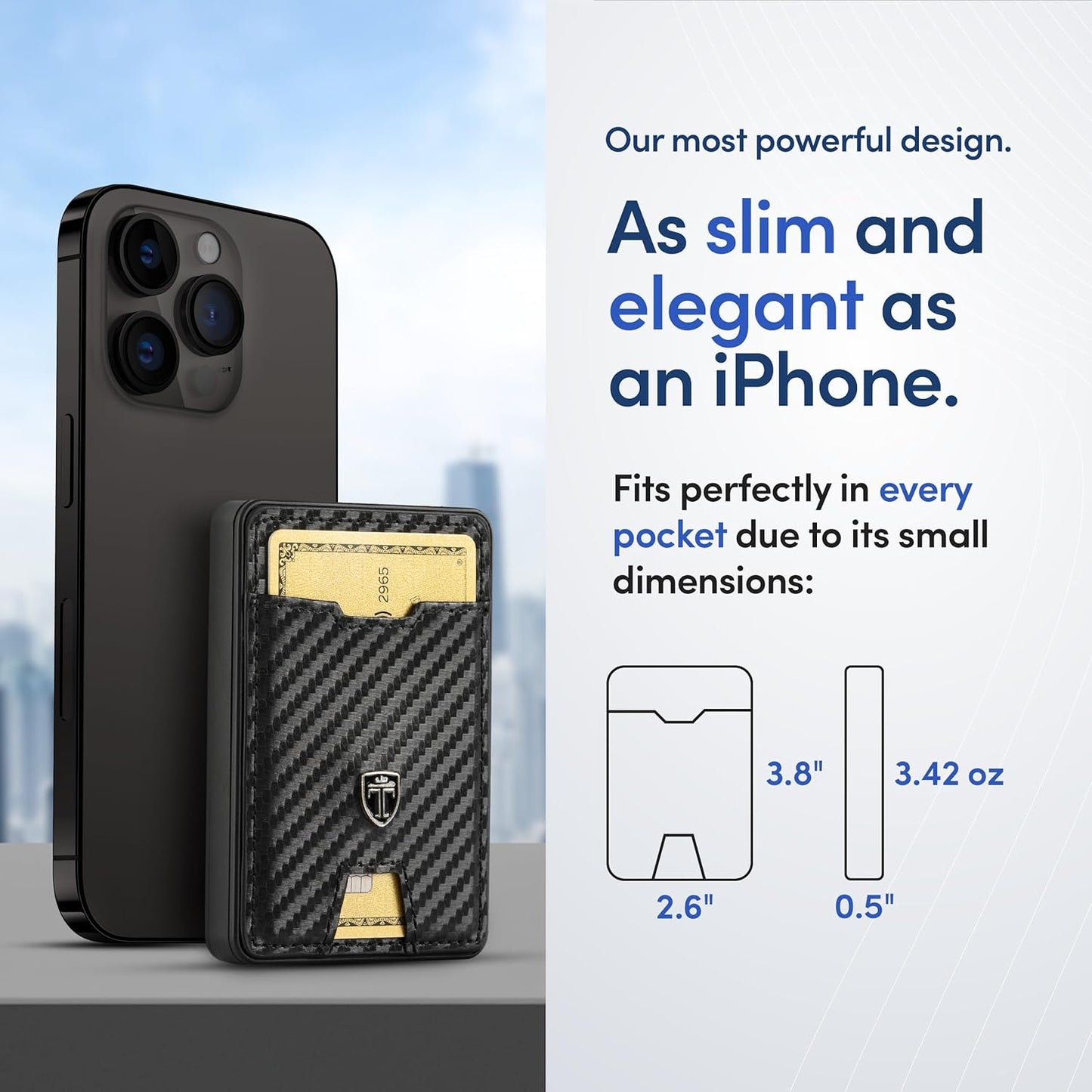 TRAVANDO Swype Slim Wallet for Men Metal RFID Blocking Mens Wallet Card Case (With AirTag* Pocket)