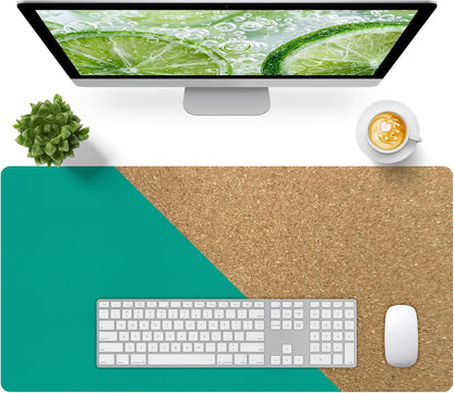 Bloss Leather Desk Pad and Keyboard Wrist Rest, Large Mouse Pad + Keyboard Pad+Mouse Wrist Support, Non-Slip Desk Mat Protector for Office, Home(31.5×15.7 Inches,Beige) - Colors A