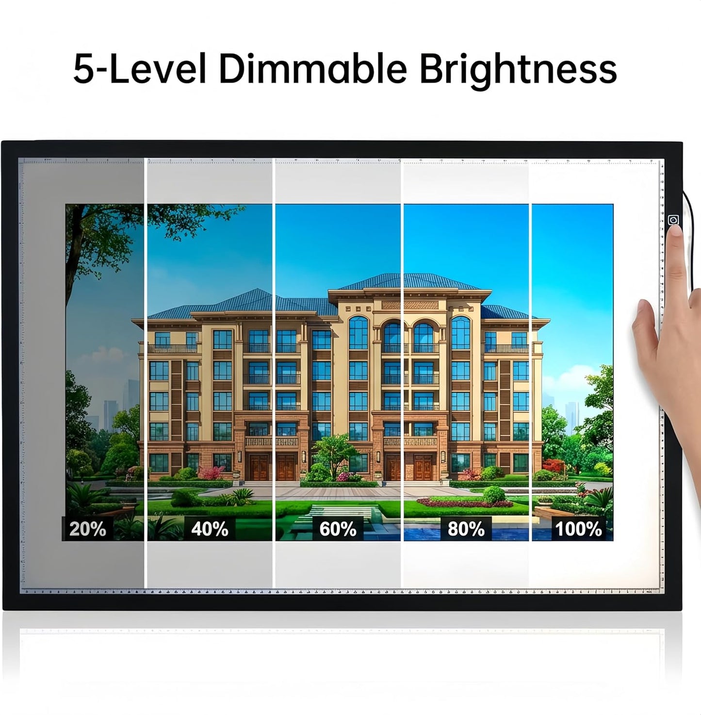 A1 Extra Large LED Light Pad (34.6"x23.6") - Upgraded Durable Tracing Light Box with 5-Level Brightness - Dot-Free Eye Protection Board for 5D Diamond Art Painting, Sketching, Drafting & Tracing
