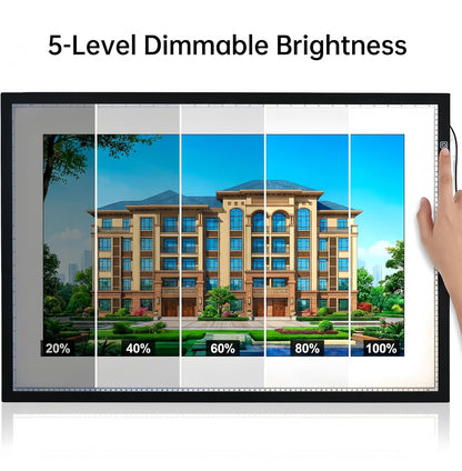 A1 Extra Large LED Light Pad (34.6"x23.6") - Upgraded Durable Tracing Light Box with 5-Level Brightness - Dot-Free Eye Protection Board for 5D Diamond Art Painting, Sketching, Drafting & Tracing
