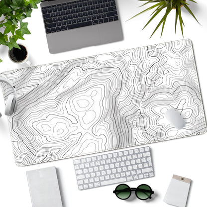 World Map Desk Mat Historical World Map Desk Pad Extra Large Computer Mouse Pad XL Black Topographic Mousepad Keyboard Pad for Desk Gaming Computer Laptop Office Non-Slip Desk Pad 31.5x11.8 in