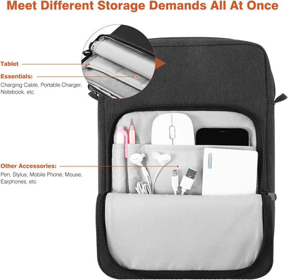 Dadanism 9-11 Inch Tablet Sleeve Bag Carrying Case with Shoulder Strap for iPad (A16) 11", iPad 10th Gen 10.9", iPad Air M4/Pro M5 11", iPad 9/8/7th 10.2", Galaxy Tab A11+ Plus 11", Cloudy Pink