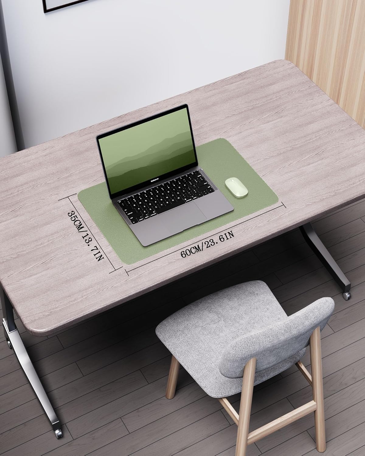 YSAGi Double-Sided Desk Pad, 31.5"x15.7"Leather Desk Mat, Eco Cork Desk Pad Protector,Large Mouse Pad,Waterproof Desk Blotter for Office/Home(Coffee)