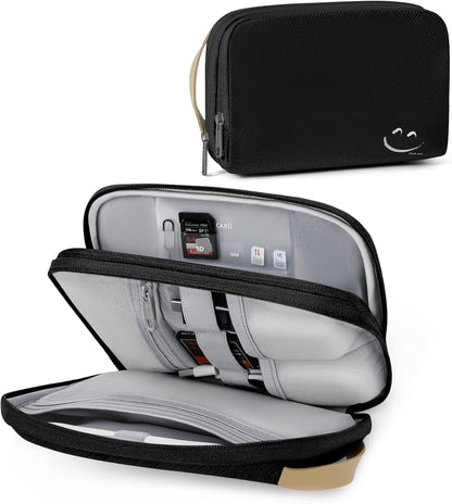Travelkin Travel Cord Organizer, Small Electronic Organizer Travel Case, Cable Organizer Bag For Cords,Chargers Phone, Sd Card,Usbs (Black)