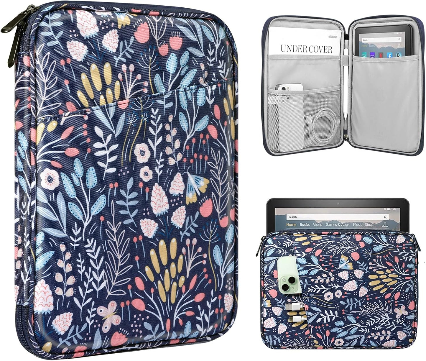 TiMOVO 9-11" Tablet Sleeve Bag for iPad 11-inch A16 2025, iPad 10.9"/10.2"| Air 11 Inch/5th/4th Gen. 10.9", Galaxy Tab A9+/A11Plus 11", Protective Bag with Pocket, Black