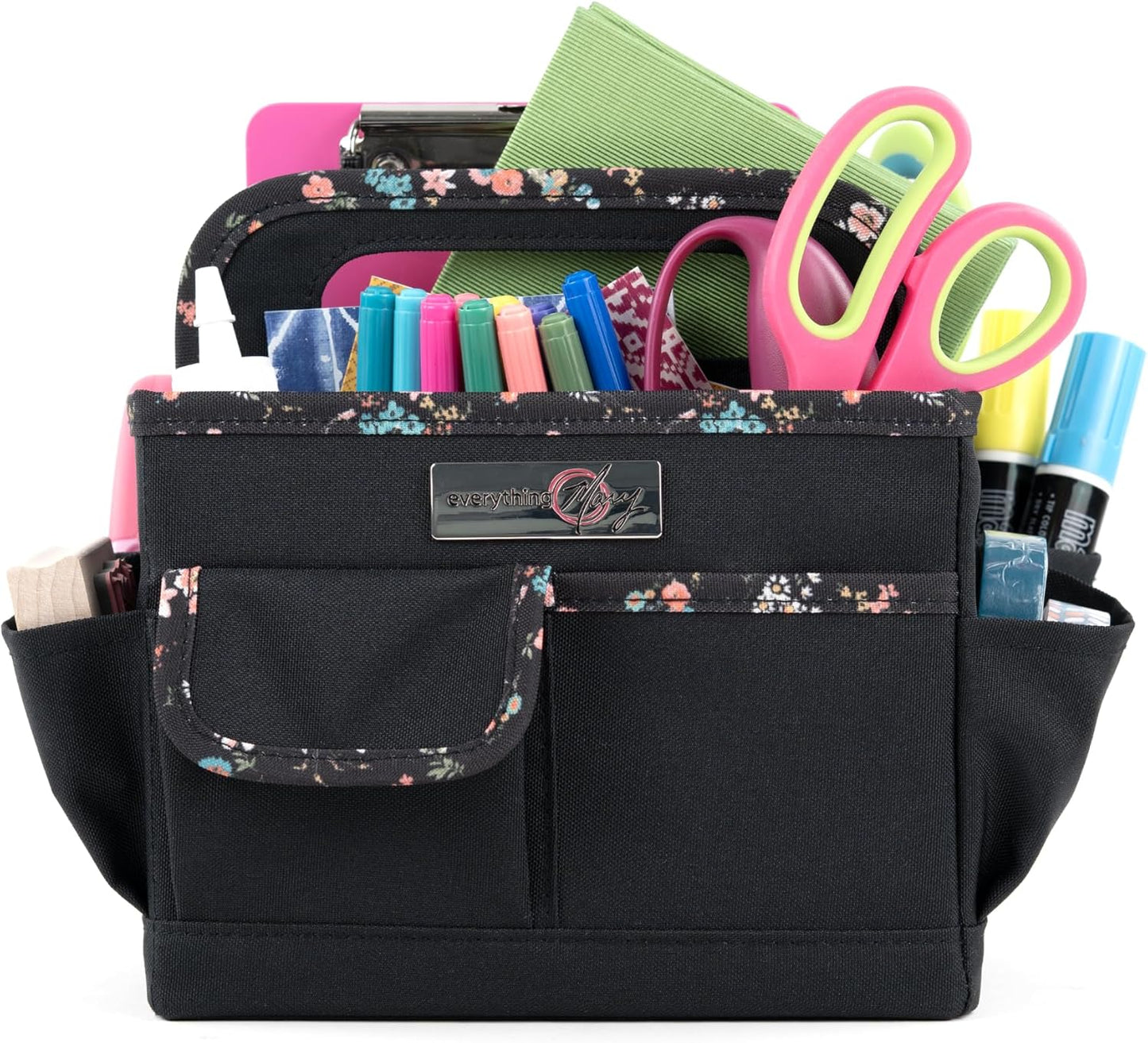 Everything Mary Craft Caddy, Tan Dot - Art Storage for Supplies & Crafts - Supply Organizers Tote for School Classroom, Office, and Home - Organization for Makeup & Nurses