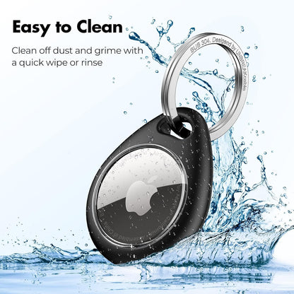 UNBREAKcable AirTag Holder for Apple - 4 Pack Air Tag Case [Fit Tightly Design] [Easy to Install] [Hold Securely] Waterproof TPU Protective Cover with Metal Keychain for Kids,Pet,Luggage,Backpack,Keys