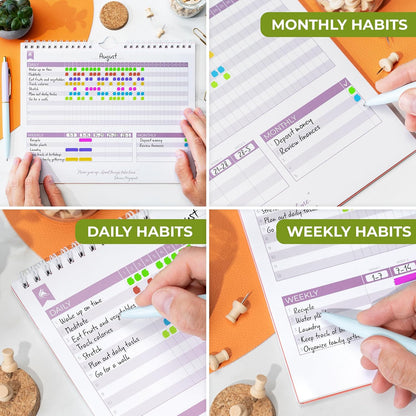 Clever Fox Habit Tracker Calendar – Inspirational Goal Tracker and Habit Calendar for Atomic Habits – Colorful Habit & Goal Planner Journal to Boost Productivity – 24 Months, 10″ x 8″ (Black)
