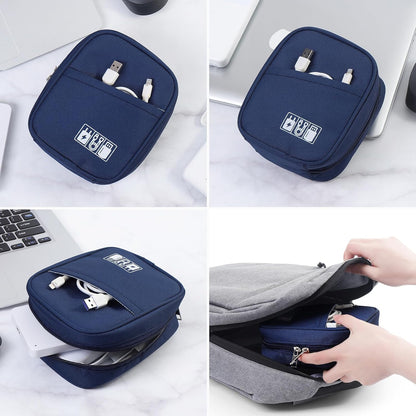 E-Tree Storage Pouch for Small Electronics and Accessories,Tech Bag,Electronic Organizer Case Compatible with MacBook Laptop Charger,Mouse,Cables,Hub,Power Bank,Earphone,Toiletries Cosmetics (Purple)