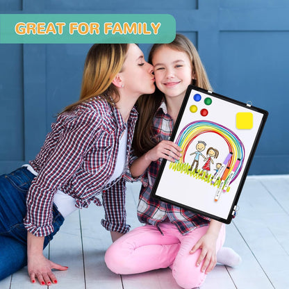 Small Weekly Calendar Dry Erase Whiteboard for Wall, 16" x 12" Magnetic Dry Erase Board, Hanging Double-Sided White Board, Portable Board for List, Kitchen, Planning, Memo, Home, Office