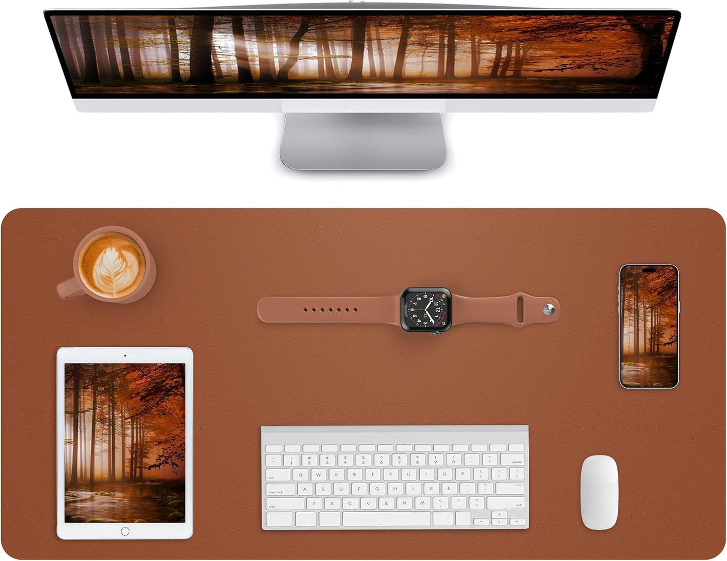 Large Desk pad mat,Mouse Pad,Office Desk Mat, Non-Slip PU Leather Desk Blotter,Large Desk pad,Waterproof Keyboard mat for Office/Home/Decor (Black,48" x 17")