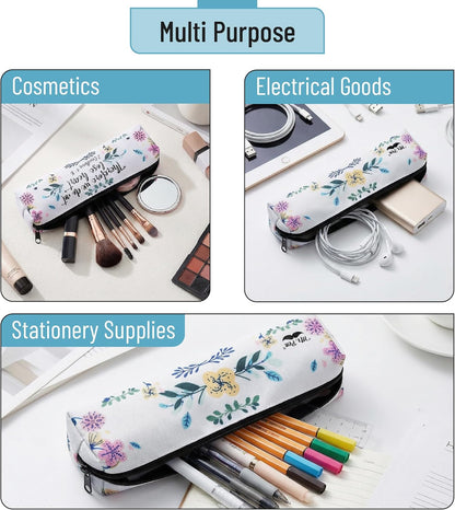 Mr. Pen- Cute Pencil Case Pouch, Multipurpose Canvas Bible Pencil Pouch, Smooth Zipper, Premium Material, Neat Stitches, Ideal for Stationery, Cosmetics, Electronics, School, Office, Travel