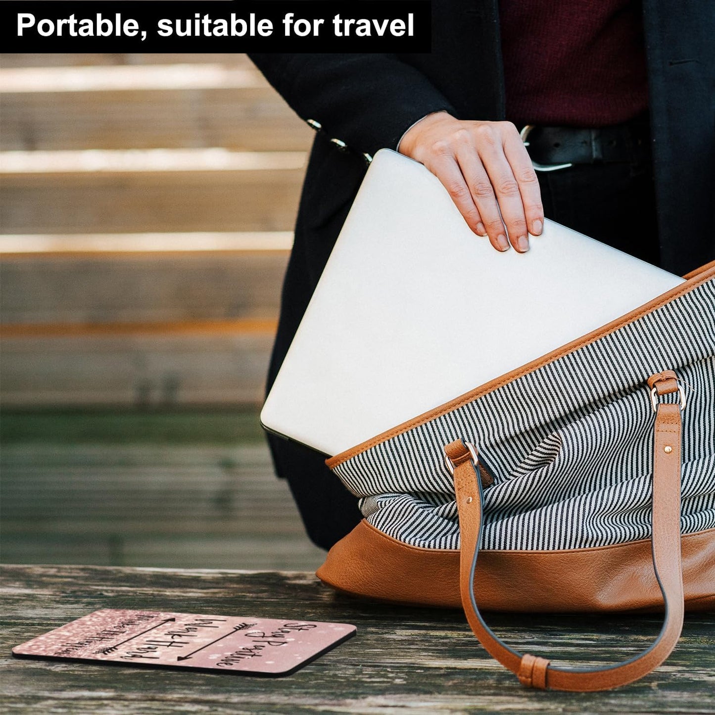 Audimi Small Mouse Pad 6 x 8 Inch, Mini Mouse Pad Thick for Laptop Wireless Mouse Home Office Travel, Portable & Washable (Black)