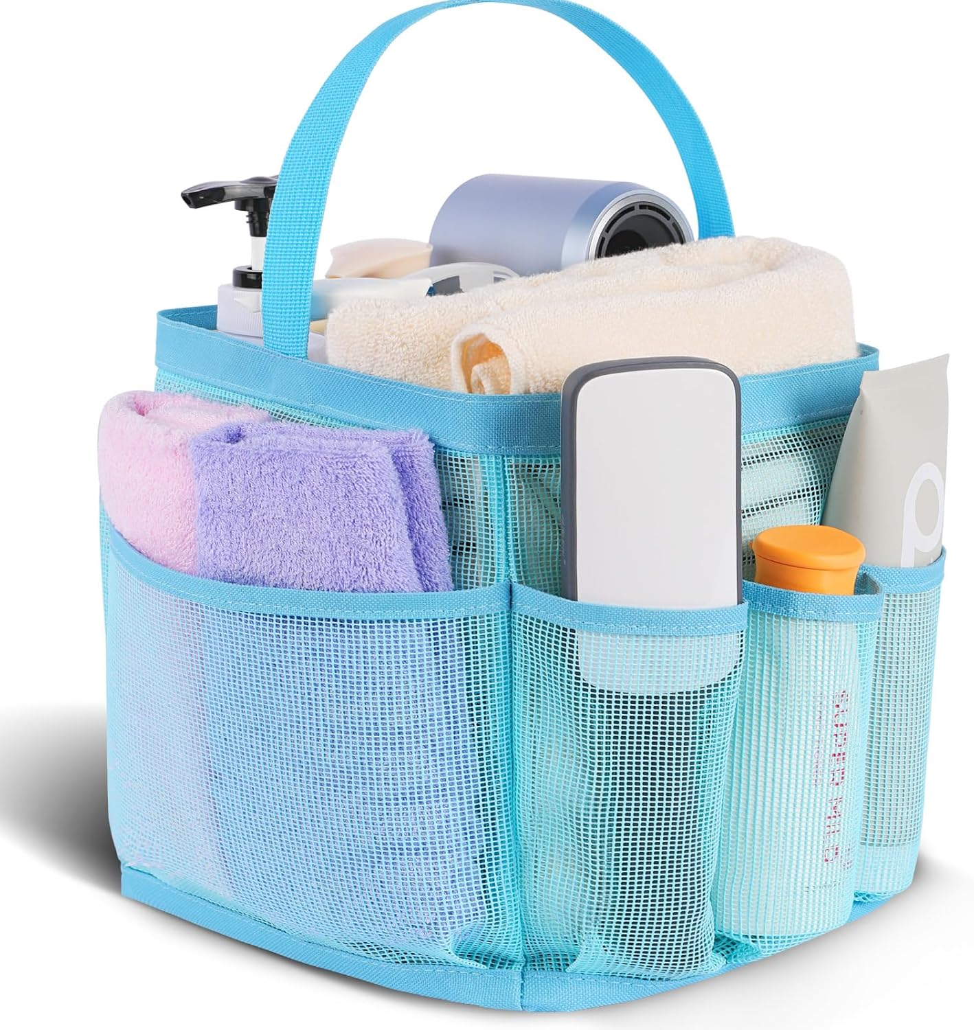 EUDELE Mesh Shower Caddy Portable for College Dorm Room Essentials, Shower Caddy Dorm with 8-Pocket Large Capacity for Beach, Swimming, Gym, Travel essentials