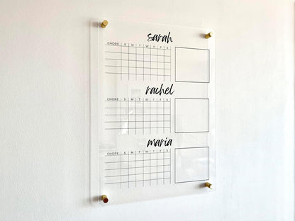 Chore Chart for Kids Personalized Dry Erase Board Goal Incentive Reward Chart for Kids Monthly and Weekly Calendar Family Habit Tracker