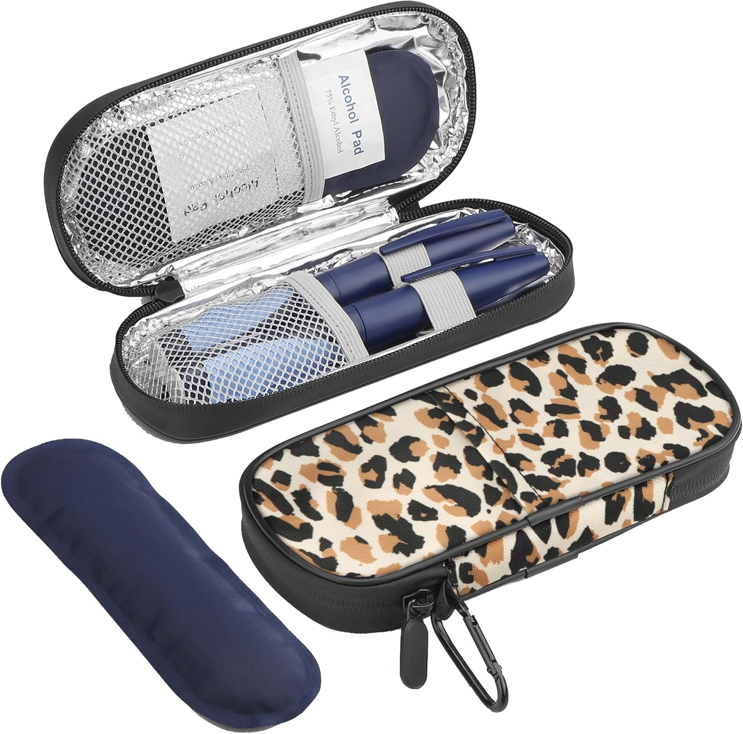 Gelozid Insulin Pen Cooler Travel Case Diabetic Medication Insulated Cool Organizer with 2 Reusable Ice Packs for Insulin Pen and Other Diabetic Supplies, for the Daily Life and Trip(Black)
