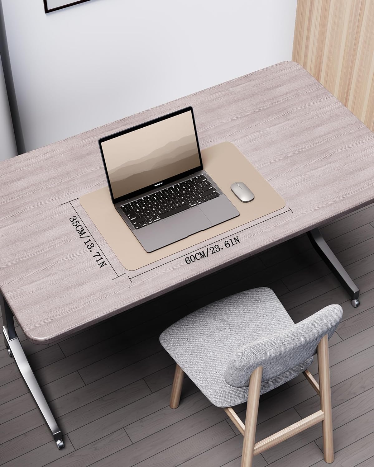 YSAGi Double-Sided Desk Pad, 31.5"x15.7"Leather Desk Mat, Eco Cork Desk Pad Protector,Large Mouse Pad,Waterproof Desk Blotter for Office/Home(Coffee)