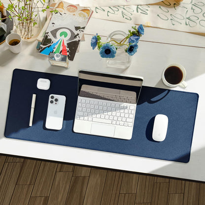 Reniteco Waterproof Large Gaming Mouse Pad with Durable Stitched Edges, Non-Slip Rubber Base, Grainy Jacquard Mouse Mat Desk Pad for Home Office Gaming, 31.5''x11.8''x0.12'', Matte Beige