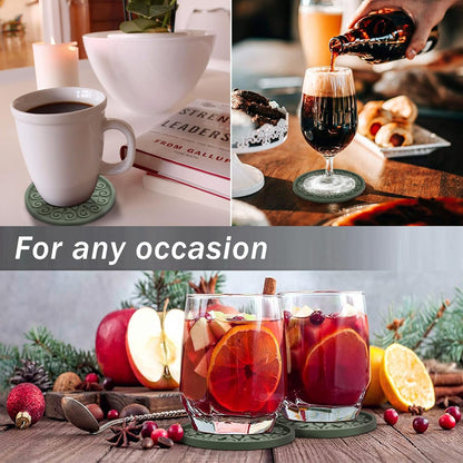 Silicone Coasters for Drinks,Resistant Reusable Drink Coasters-Great Gift for Birthday, Housewarming,Room Decor,Holiday Party (*2-Gray)