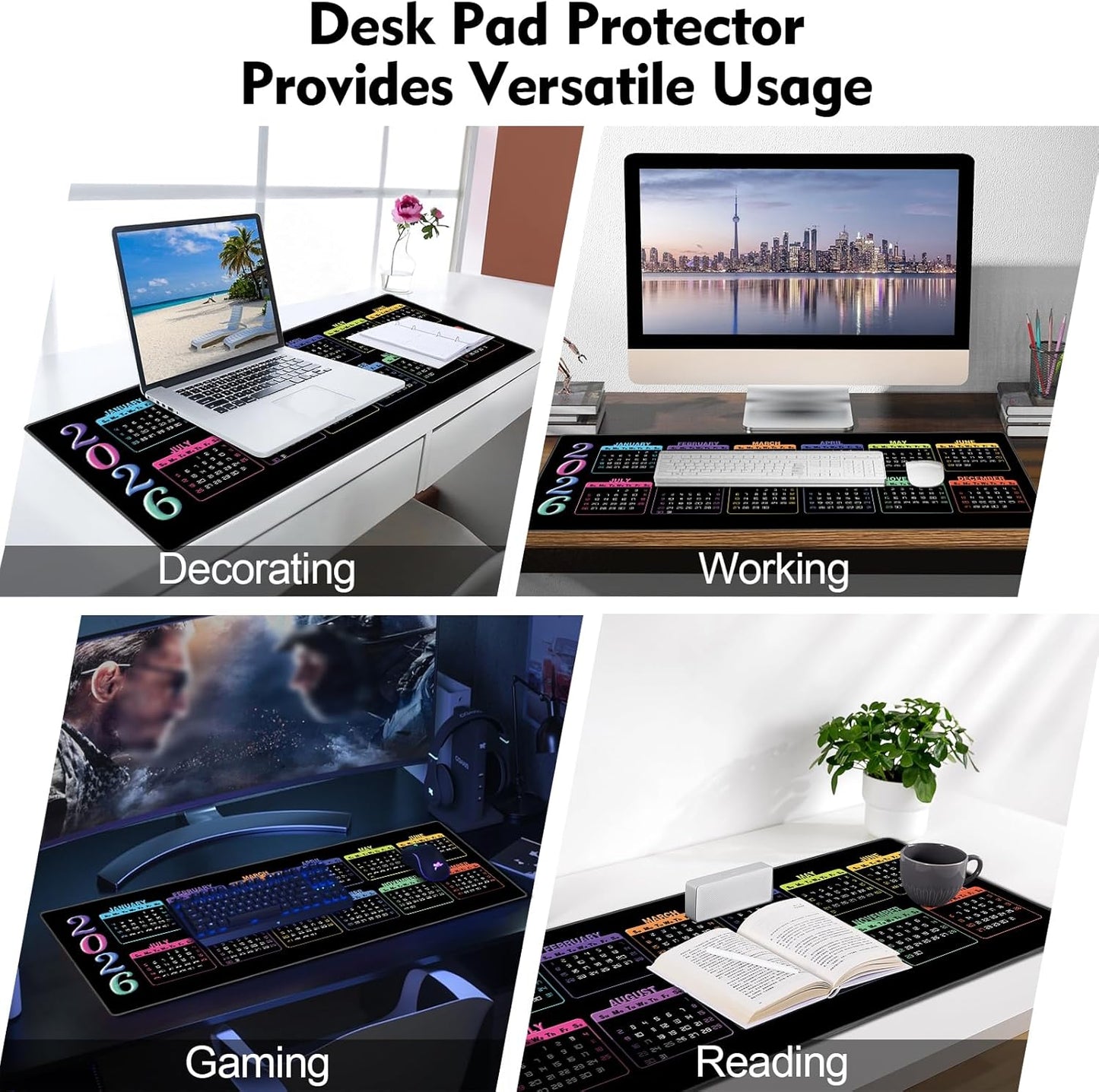 Galdas Mouse Pad For Gaming,Forest Background Pattern XXL XL Large Mouse Mat Long Extended MousePad Desk Mat Non-Slip Rubber Mice Pads Stitched Edges Thin (31.5 x 11.8 x 0.12 Inches) Tree