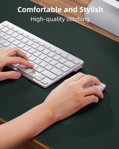 AFIING Desk Pad Protector 23.6" x 13.7" - Non-Slip Waterproof PU Leather Desk Mat for Mouse, Keyboard, Laptop, Office and Home Workspace (Beige)