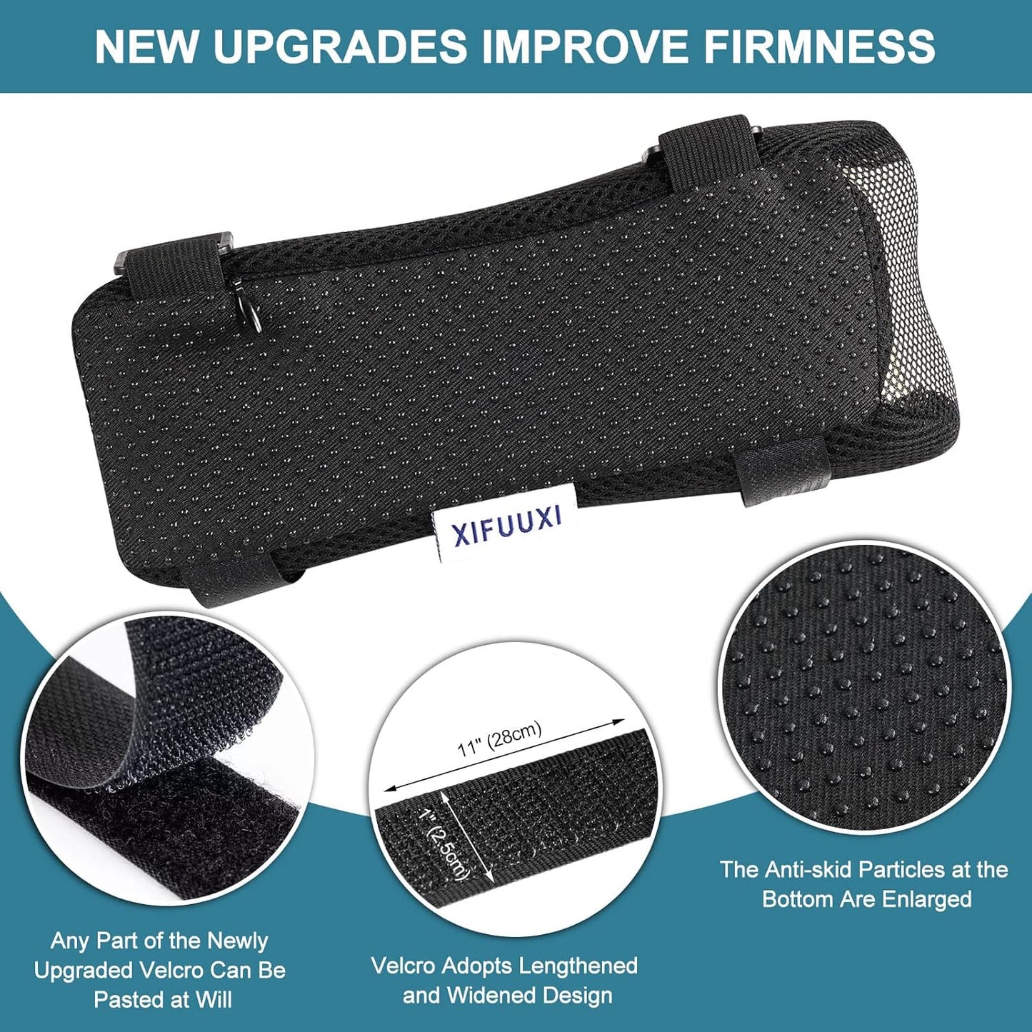 Office Chair Armrest Pads, Cooling Gel Computer Chair Arm Pads, Memory Foam Ergonomic Armrest Cushion for Gaming (2 Pack)