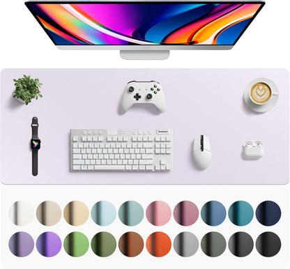 Aothia Leather Desk Pad Protector, Mouse Pad, Office Desk Mat, Non-Slip PU Leather Desk Blotter, Laptop Desk Pad, Waterproof Desk Writing Pad for Office and Home (Black,36" x 17") - Colors A