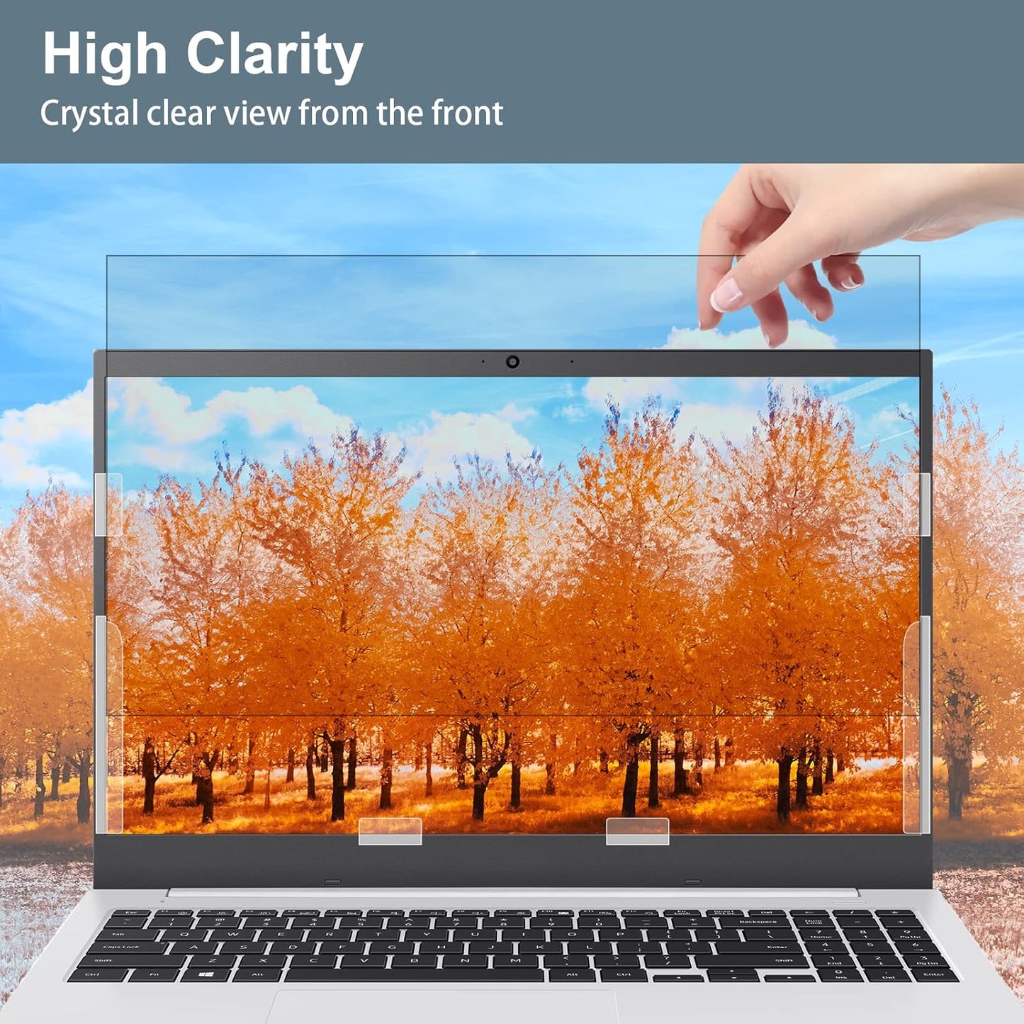 IPROKKO Laptop Privacy Screen 14 Inch 16:9 Aspect, Compatible with HP, Dell, Acer, Asus, Samsung, Lenovo Yoga & More, Removable Anti Blue Light Glare Spy Computer Monitor Filter Security Shield
