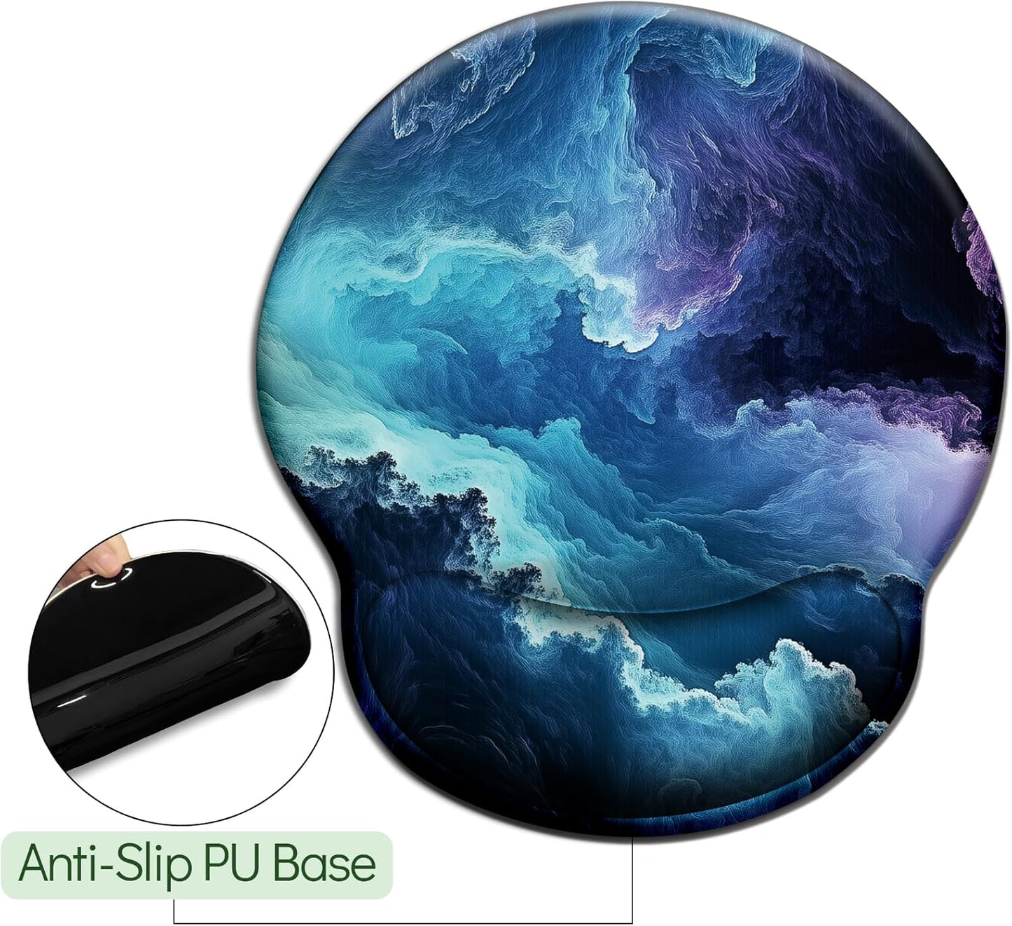 LIMKRIAN Cat Ergonomic Mouse Pad with Wrist Rest, Gaming Mouse Pad with Wrist Support, Funny Mouse Pads for Desk, Computer Mousepad with Non-Slip Pain Relief PU Base, Cute Office Desk Accessories