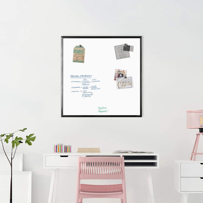 U Brands Framed Magnetic Weekly Calendar Dry Erase White Board, Office Supplies, Black Frame, with Marker, Magnet, 11” x 18”